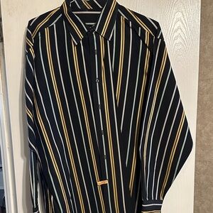 Rocawear Black and Gold Striped Casual Shirt